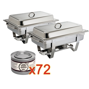 Offre spéciale : 2 chafing dish Milan et 72 capsules de combustible
